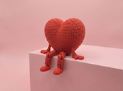 Knitted Heart Figure – 3D Printed in PLA